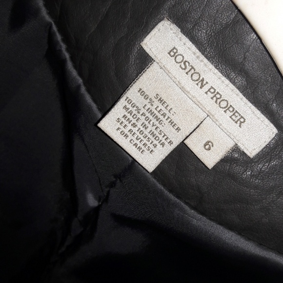 Boston Proper, Gray Leather Jacket, 6 - Picture 2 of 7